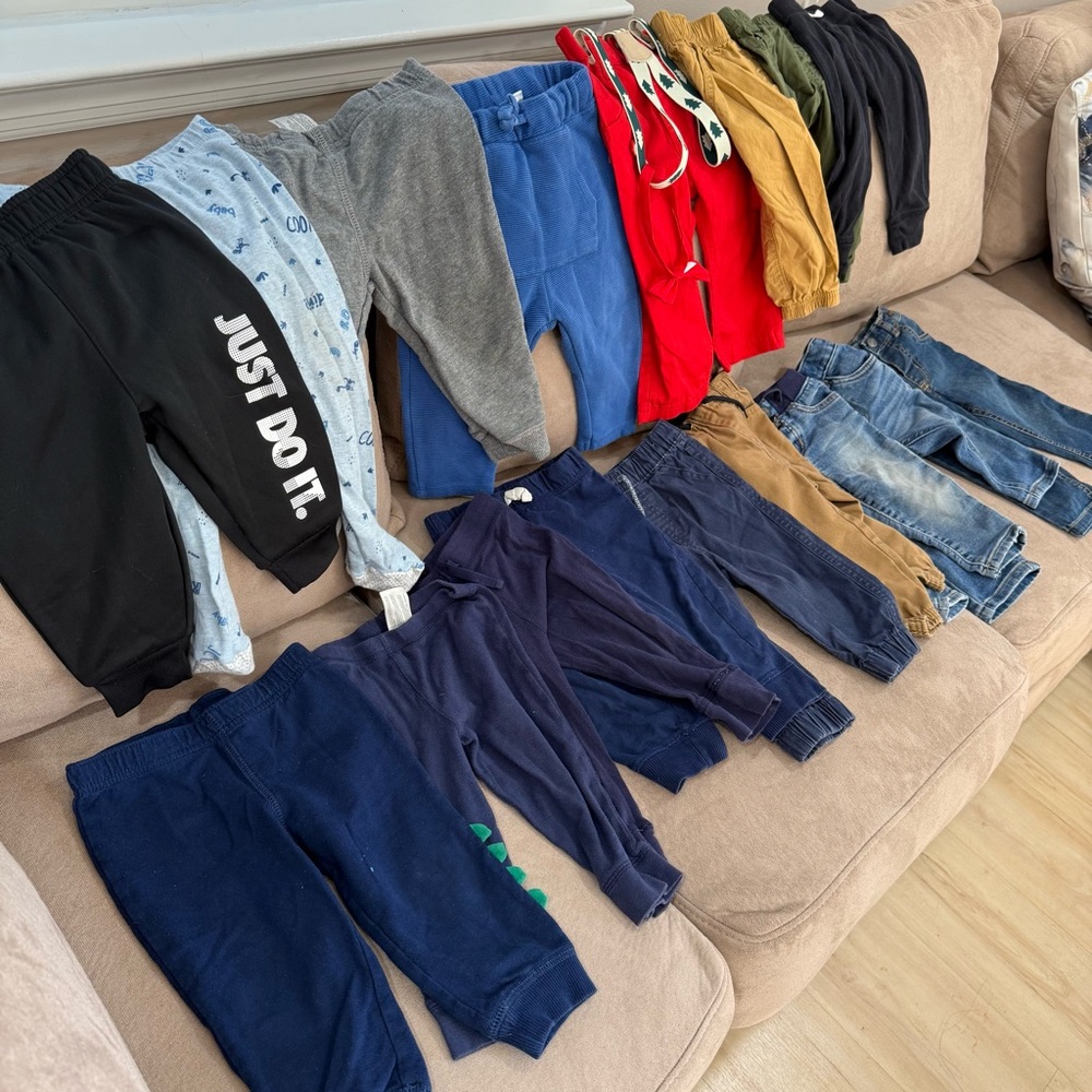 Bundle of 17 Stylish Kids Bottoms Collection size 12mos - Picture 3 of 4